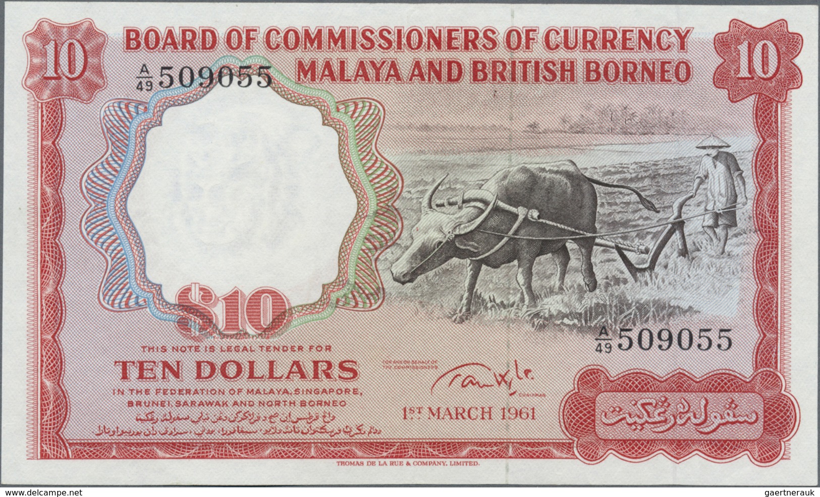 Malaya & British Borneo: 10 Dollars March 1st 1963, P.9a In Excellent Condition With A Few Minor Cre - Malaysia