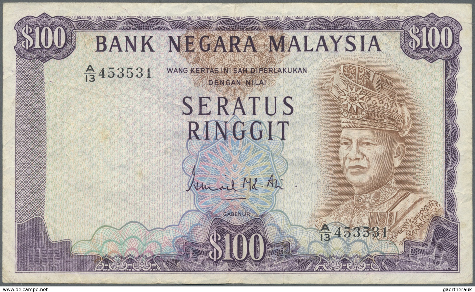 Malaysia: Bank Negara Malaysia 100 Ringgit ND(1976-81), P.17, Still Nice And Attractive Note With A - Malesia