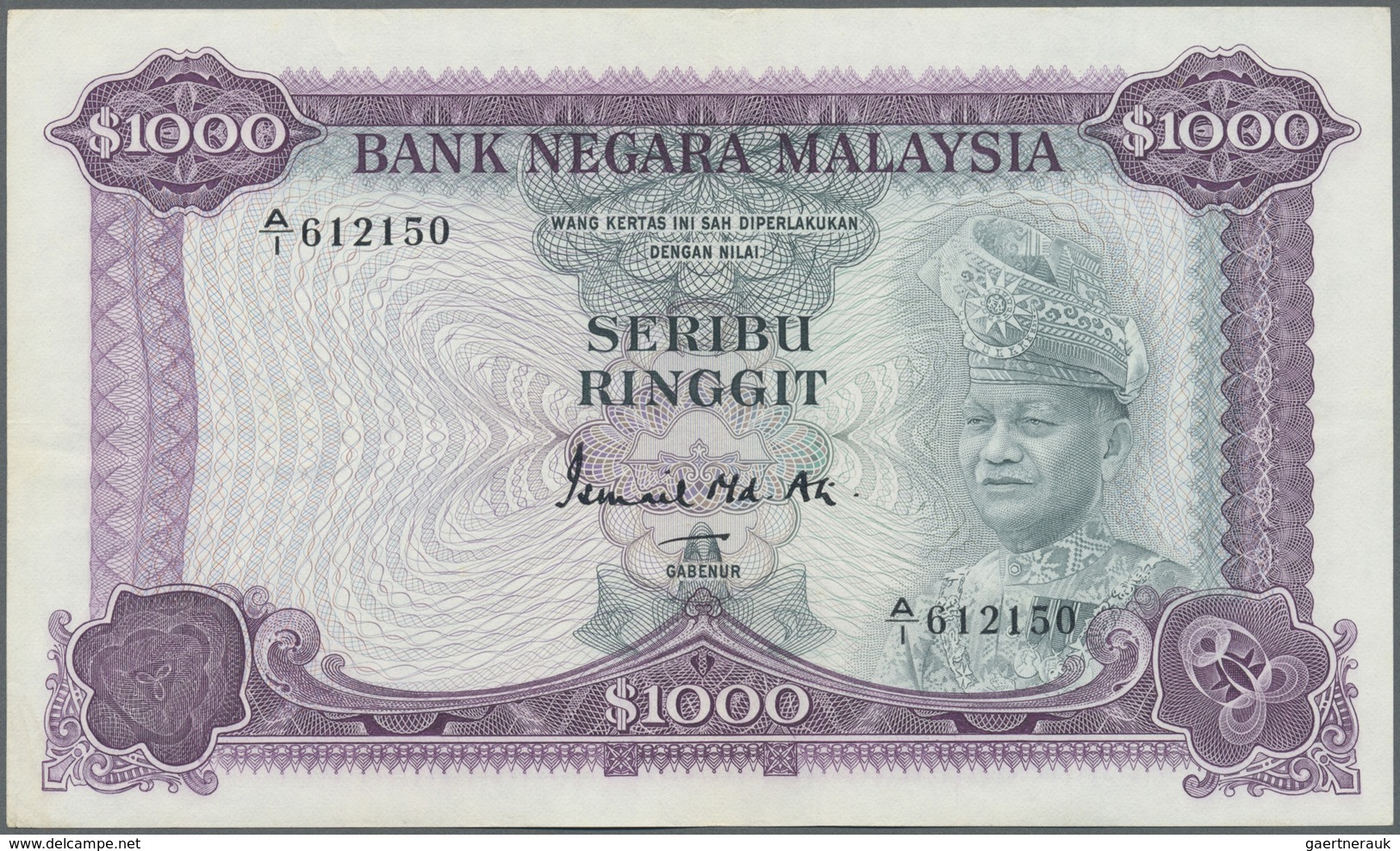 Malaysia: Rare Note Of 1000 Ringgit ND P. 18, Very Very Light Hand Hard To See Center Bend, Light Ha - Malaysia
