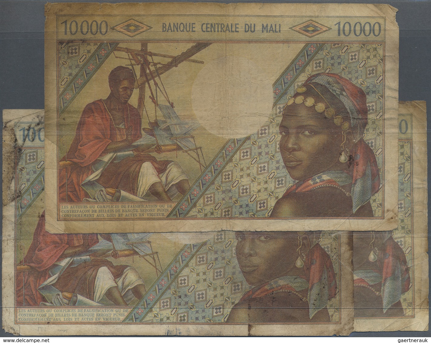 Mali: Set With 6 Banknotes Comprising 3 X 5000 Francs ND(1972-84) And 3 X 10.000 Francs ND(1970-84), - Mali