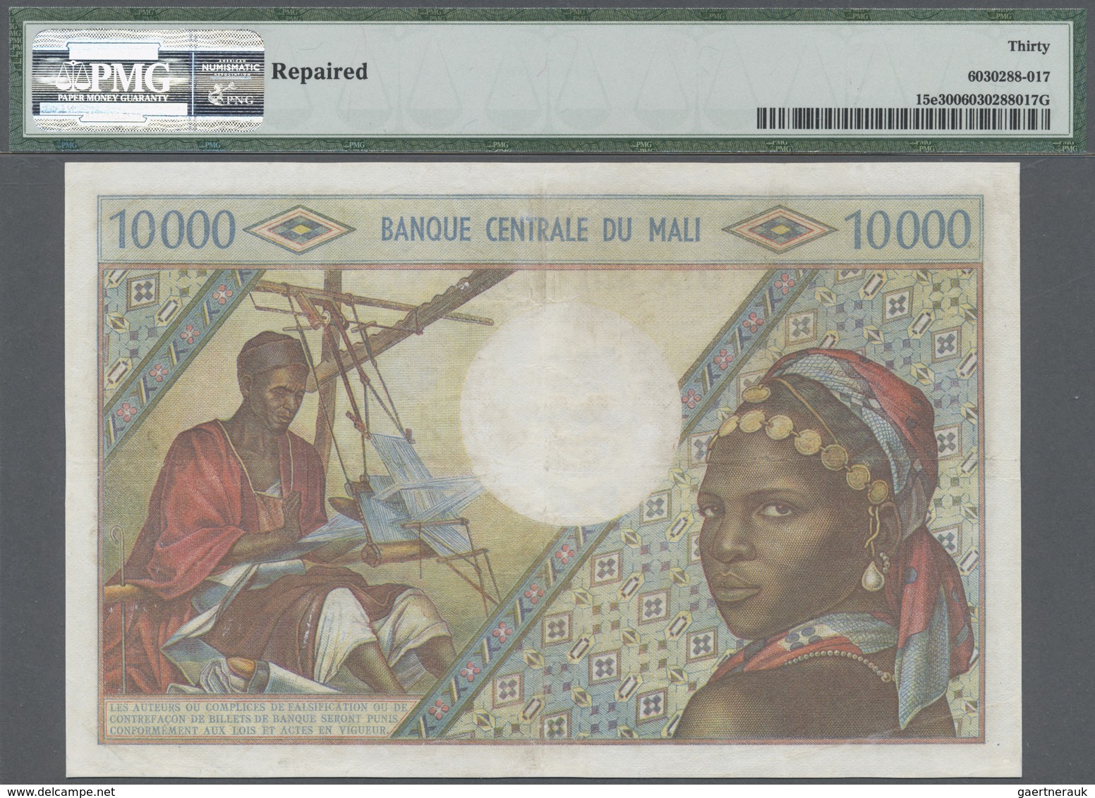 Mali: Banque Central Du Mali 10.000 Francs ND(1970-84), P.15e, Some Soft Vertical And Horizontal Fol - Mali