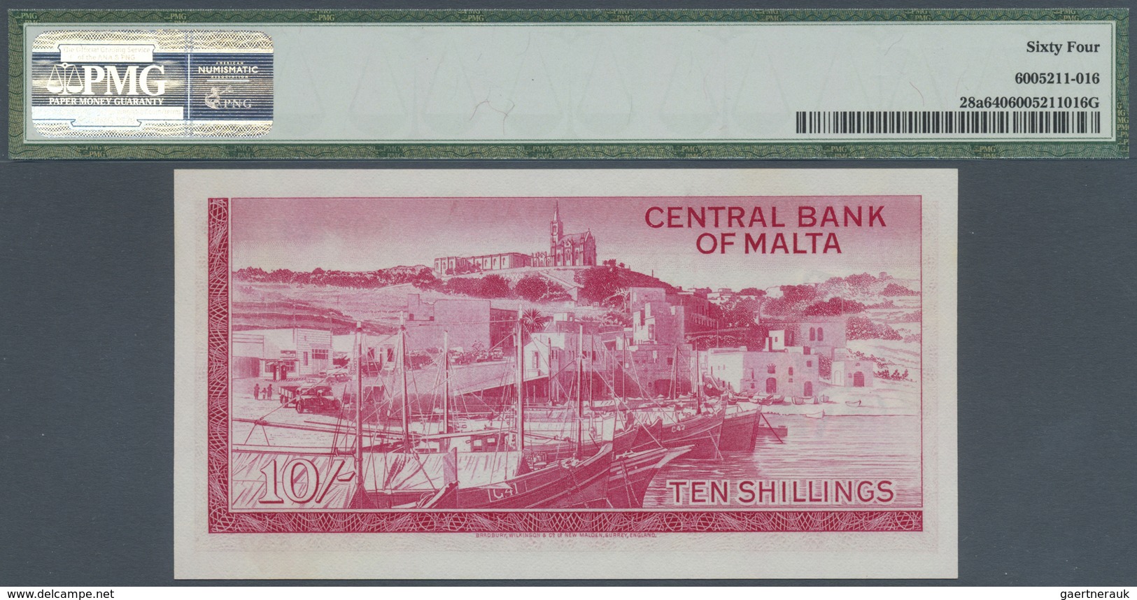 Malta: Pair Of 10 Shillings ND(1967-68), P.28a With Low Serial A/1 002240 – 002241(2pcs) PMG 64-65 G - Malta