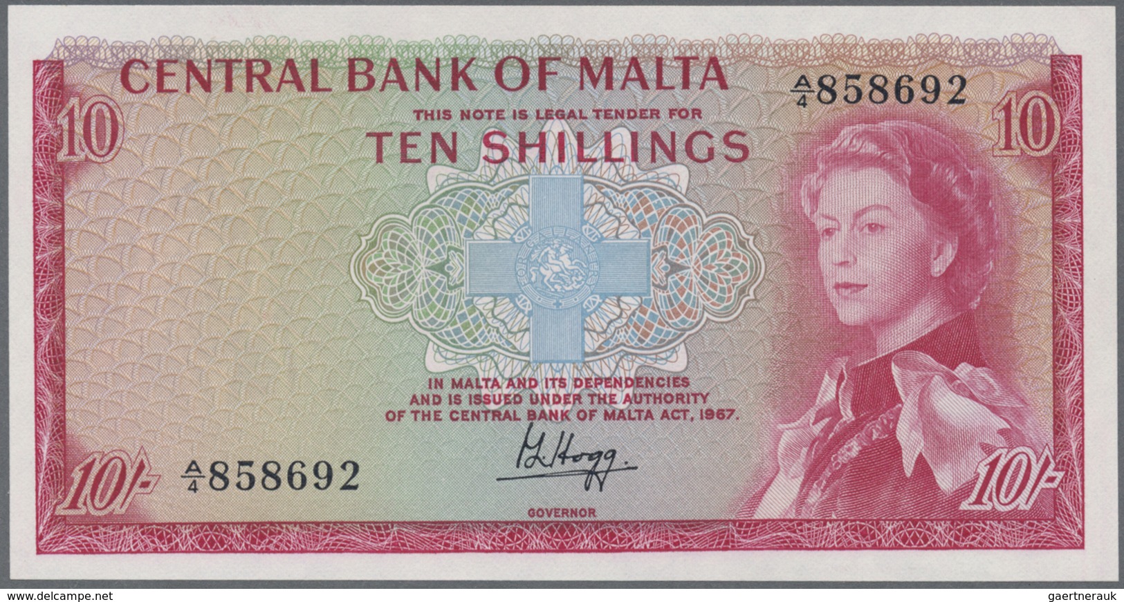 Malta: 10 Shillings And 1 Pound L.1968, P.28, 29 In UNC (2 Pcs.) - Malta