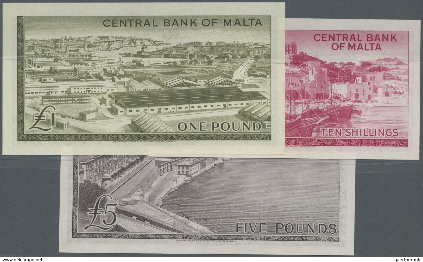 Malta: Lot With 3 Banknotes  L. 1967 (1968) Issue With 10 Shillings In UNC, 1 Pound In AUNC With Ver - Malta