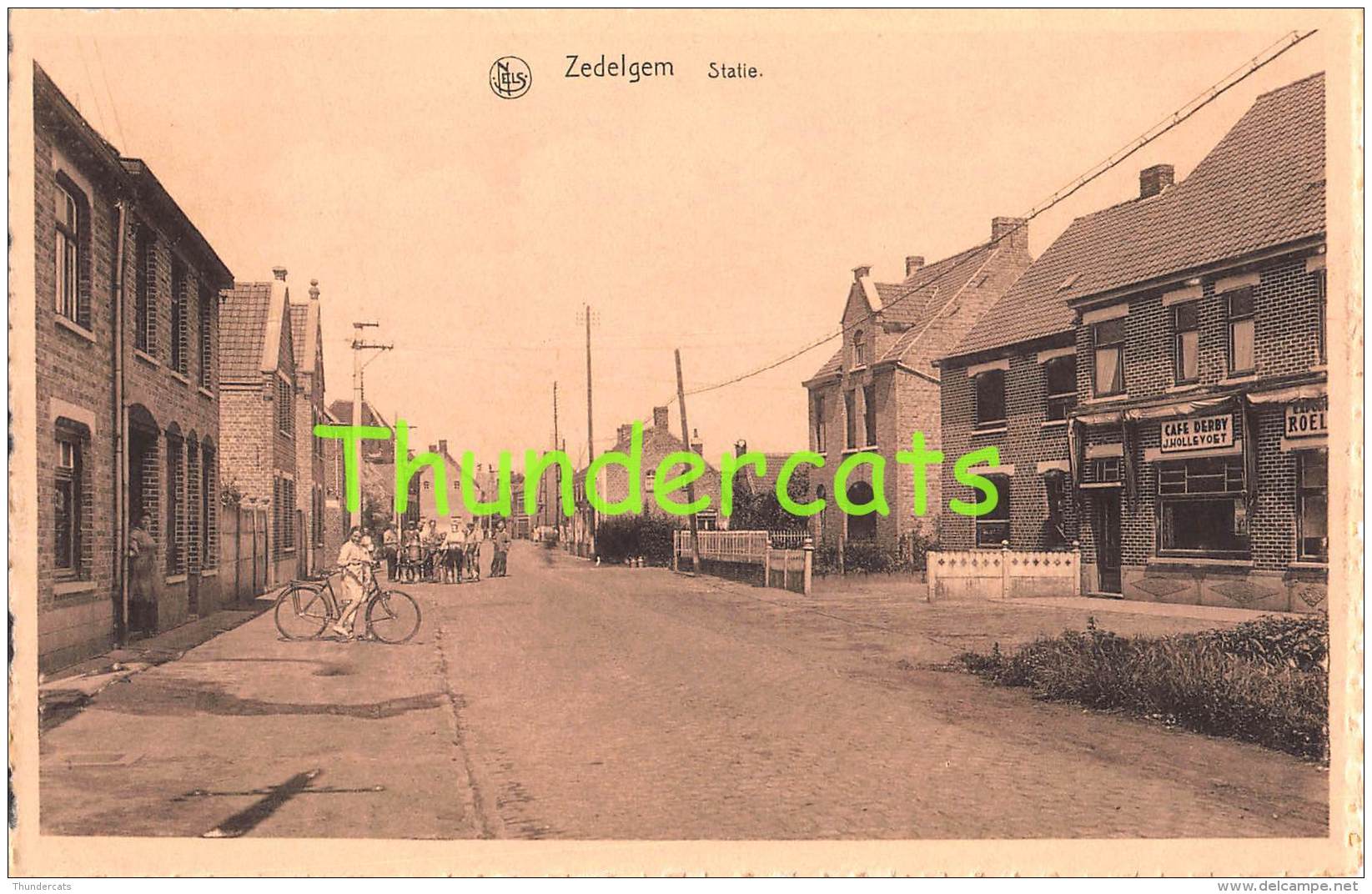 CPA   ZEDELGEM STATIE CAFE DERBY HOLLEVOET - Zedelgem