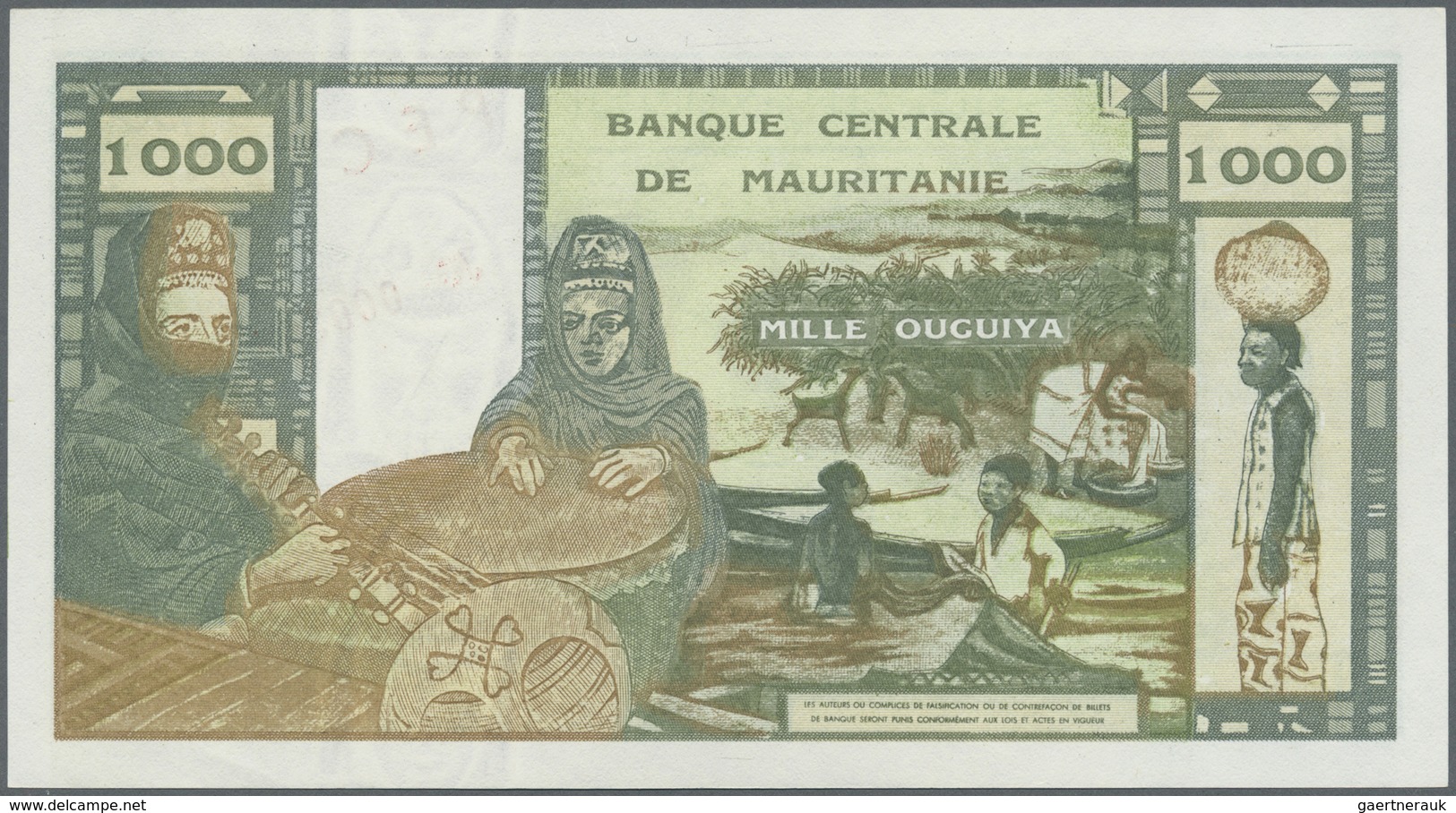 Mauritania / Mauretanien:  Banque Centrale De Mauritanie 1000 Ouguiya June 20th 1973 SPECIMEN, P.3s - Mauritania