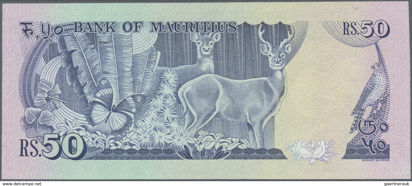 Mauritius: 50 Rupees ND P. 37, With Large Ink Error Print On Front, Condition: UNC. - Mauritius