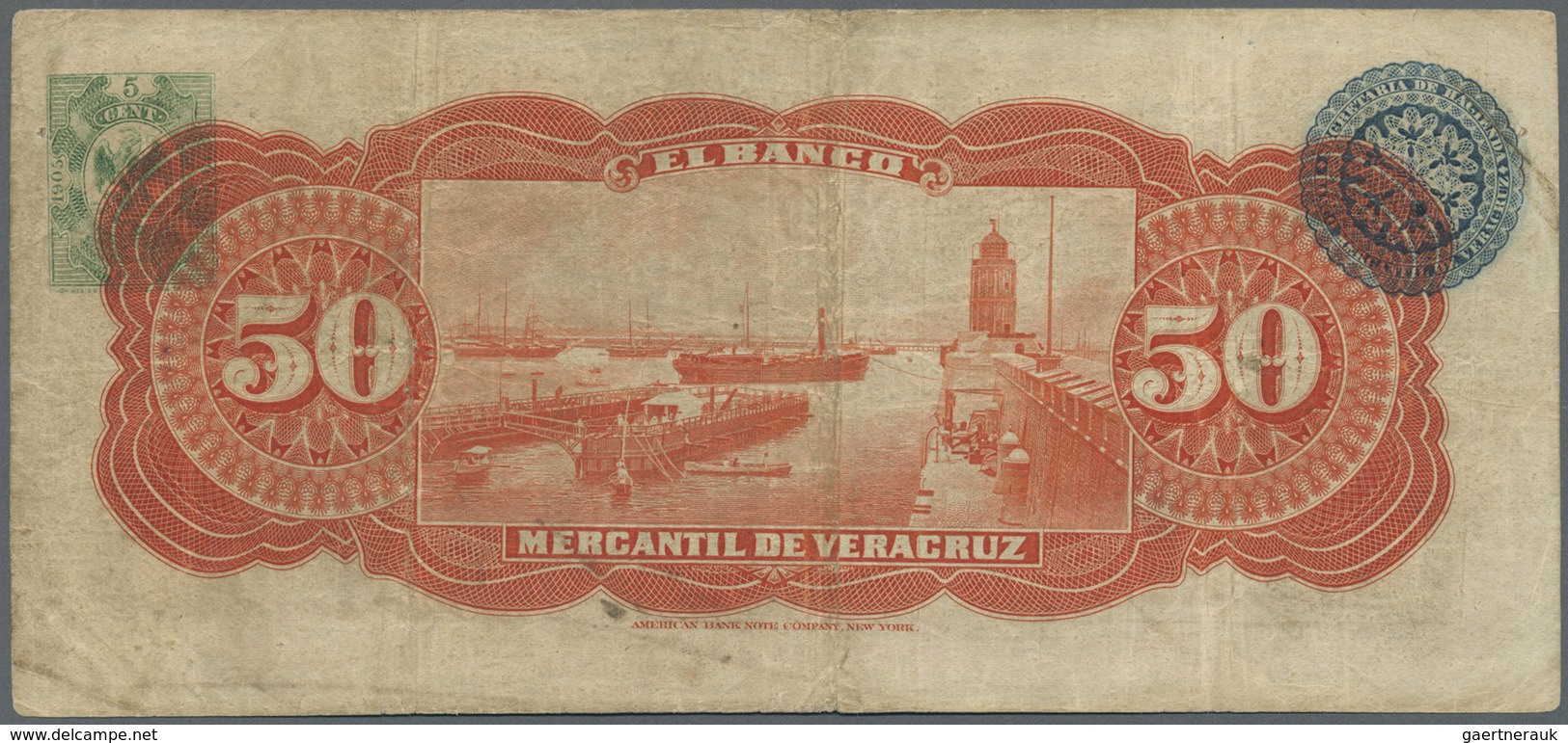 Mexico: Banco Mercantil De Veracruz 50 Pesos November 8th 1905, P.S441, Highly Rare Note In Nice Con - Mexico