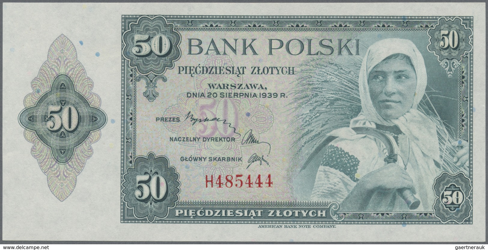 Poland / Polen: 50 Zlotych 1939 Remainder, P.88r In UNC Condition - Poland