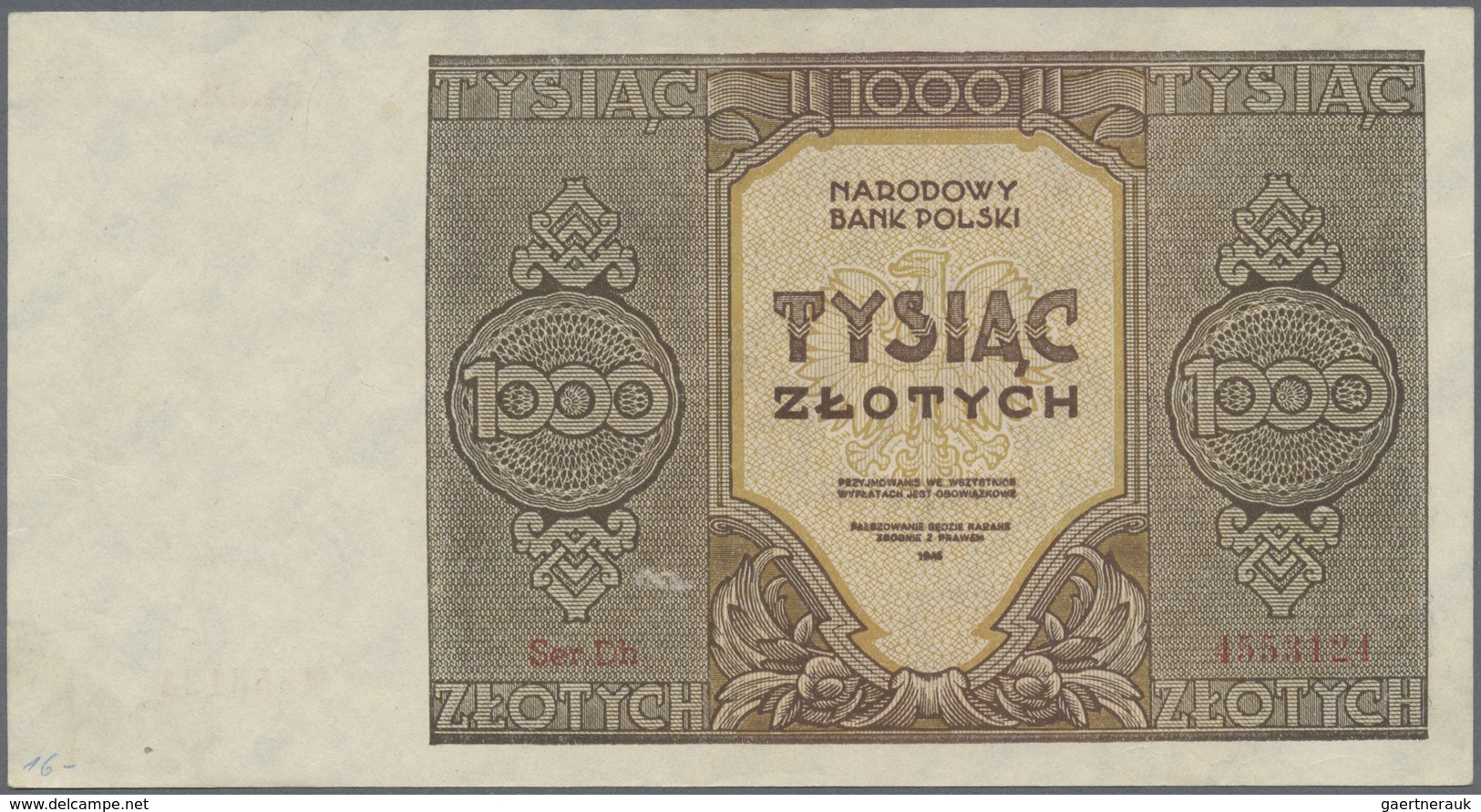 Poland / Polen: Pair Of The 1000 Zlotych 1945, P.120, One With Series “Ser.A” (VG, Trimmed) And One - Polonia