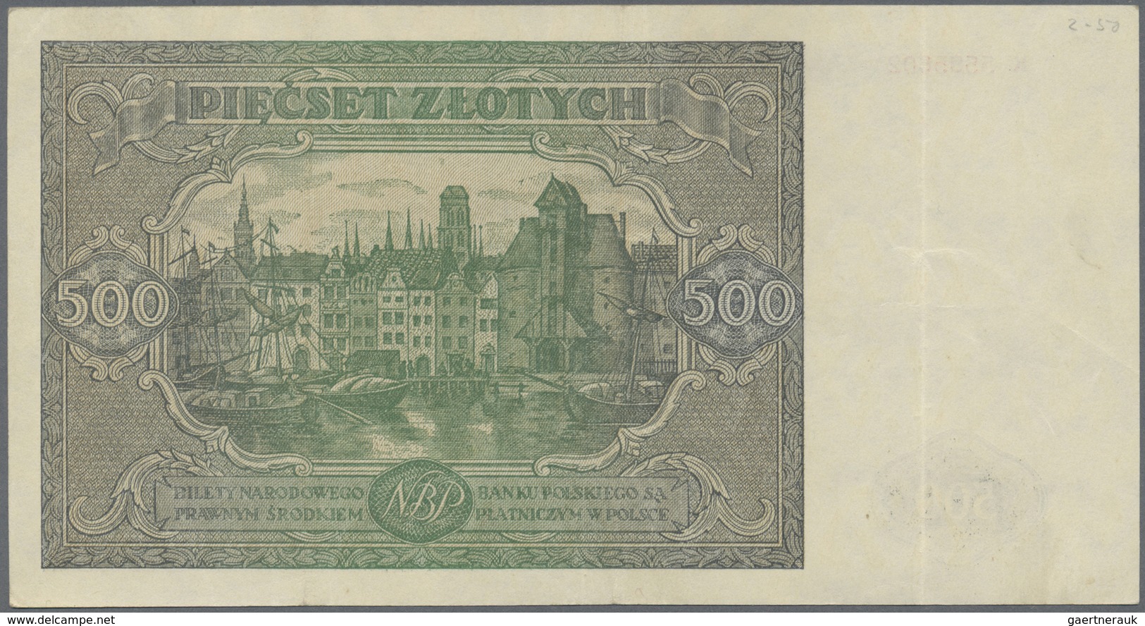 Poland / Polen: 500 Zlotych 1946, P.121, Lightly Toned Paper With A Few Folds And Tiny Spots. Condit - Poland