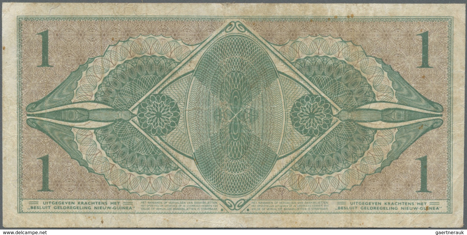 Netherlands New Guinea / Niederländisch Neu Guinea: 1 Gulden January 2nd 1950, P.4, Toned Paper With - Papua-Neuguinea