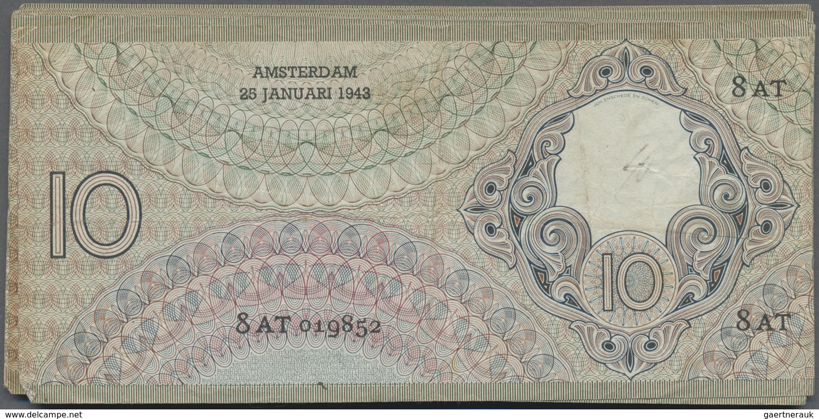 Netherlands / Niederlande: Set Of 25x 10 Gulden 1944 P. 59, 7x XF, 7x VF-, 11x F. (25 Pcs) - Other & Unclassified