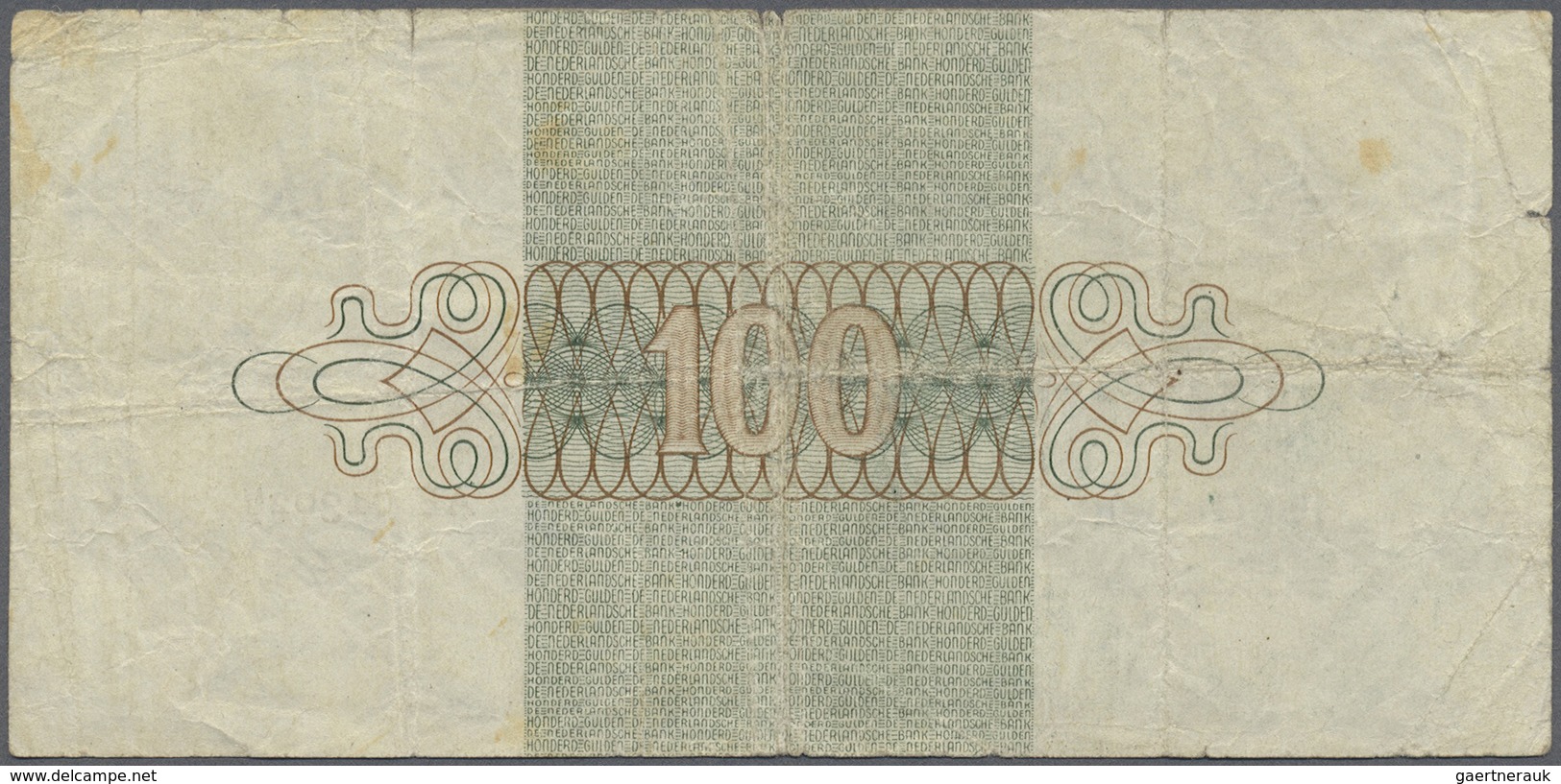 Netherlands / Niederlande: 100 Gulden 1945 P. 79, 3 Vertical And One Horizontal Fold, Some Creases I - Other & Unclassified
