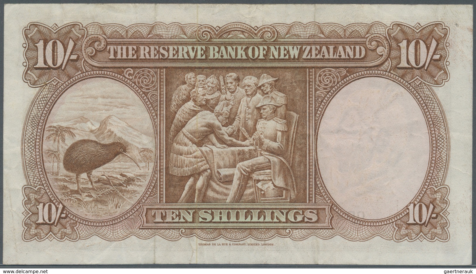 New Zealand / Neuseeland: 10 Shillings ND P. 158d, Vertical Folds And Creases In Paper, No Holes Or - New Zealand