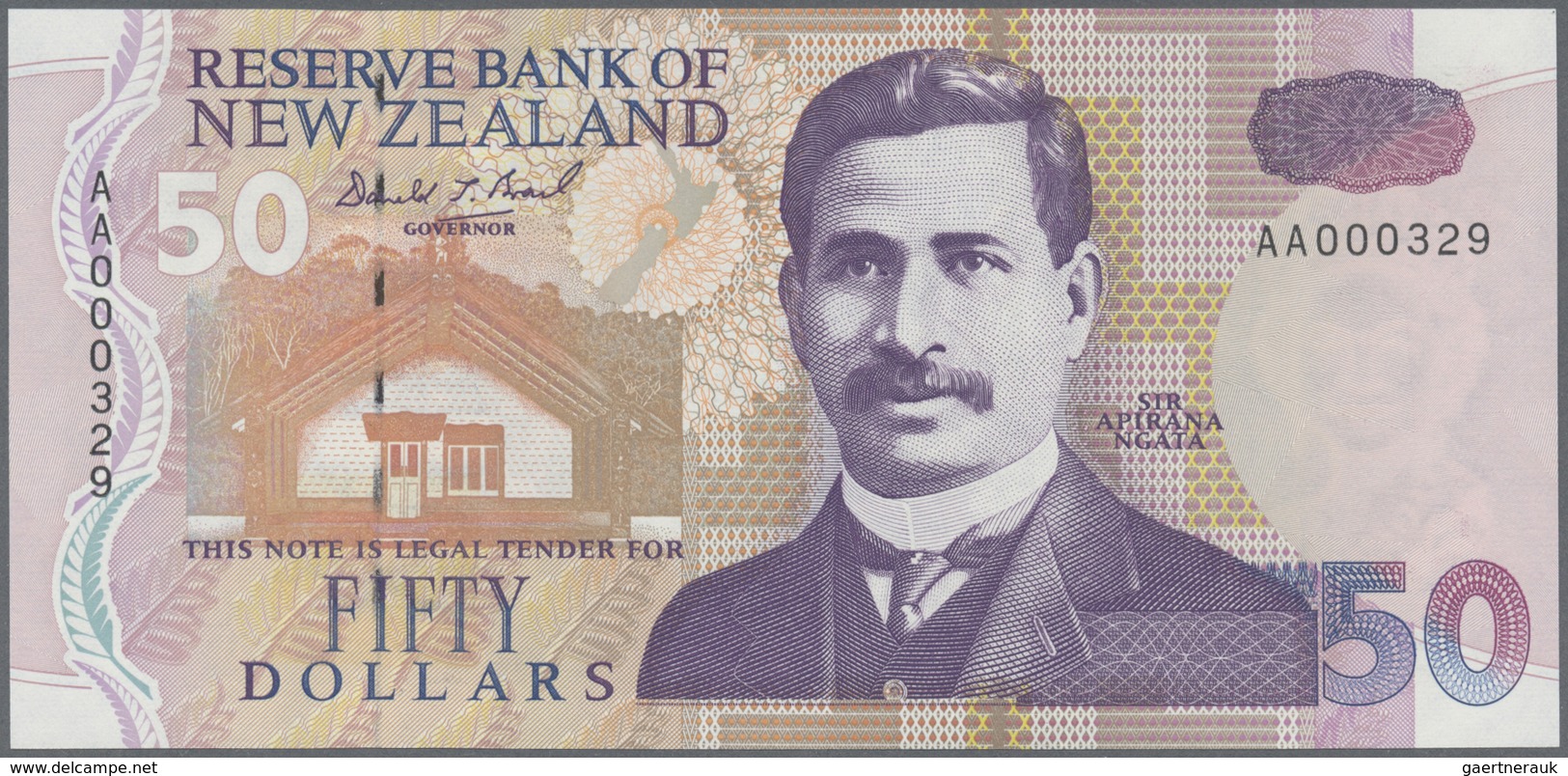 New Zealand / Neuseeland: Set with 6 Banknotes 5, 10, 20, 50 and 100 Dollars ND(1992-99) with matchi