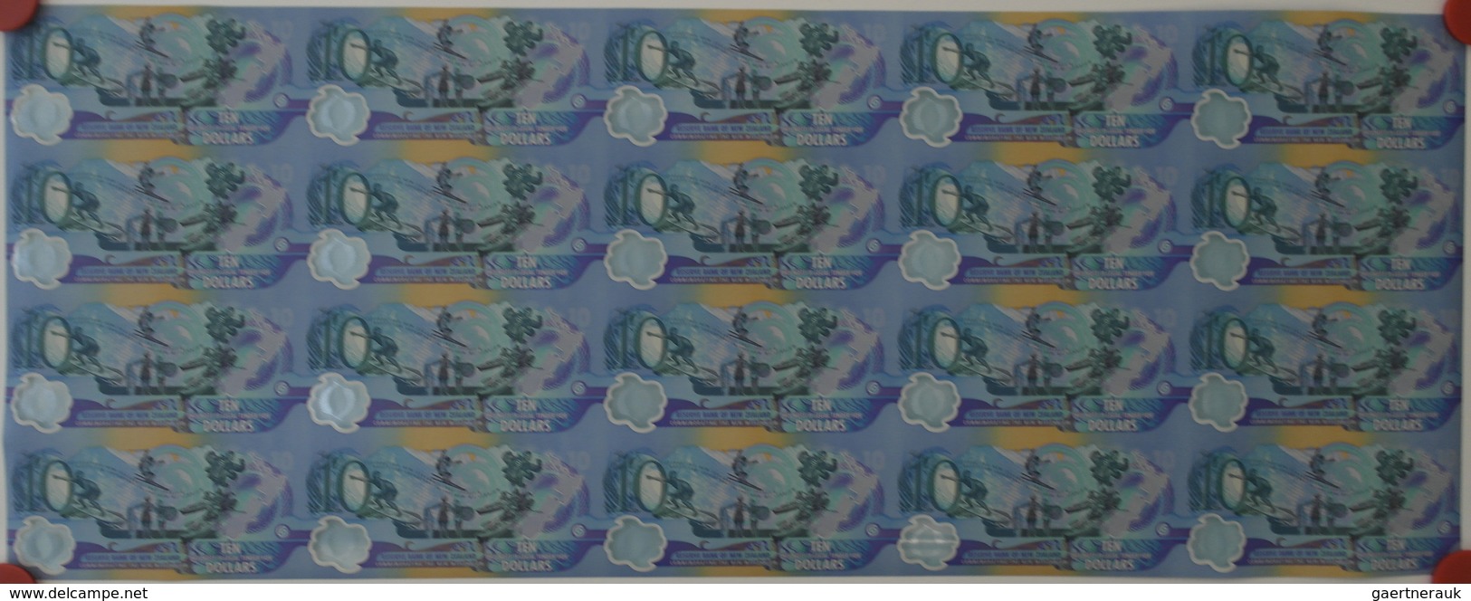 New Zealand / Neuseeland: Uncut Sheet Of 20 Pcs 10 Dollars 2000 P. 190 N Condition: UNC. (20 Pcs Unc - New Zealand