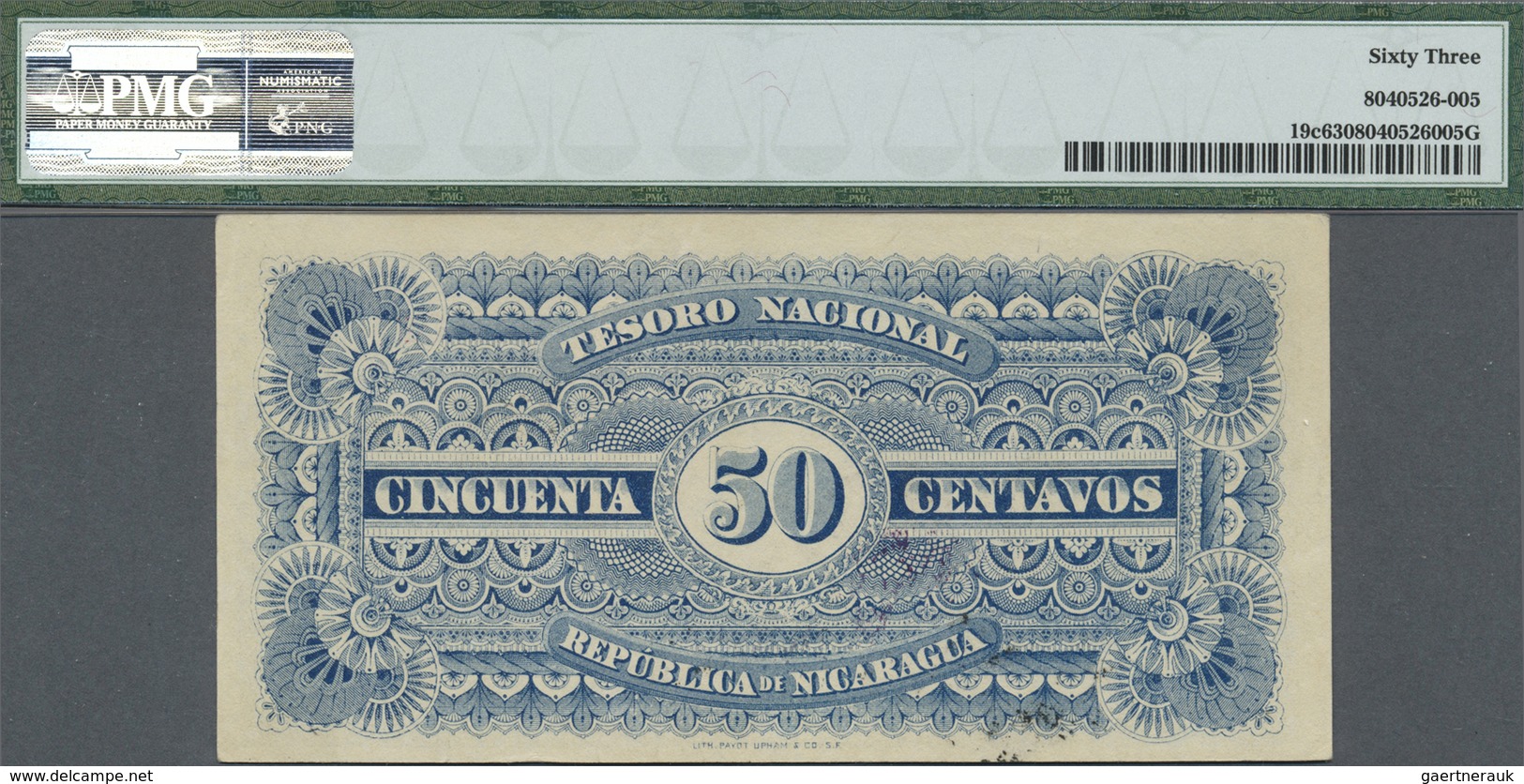 Nicaragua: Tesoro Nacional 50 Centavos 1894, P.19c, Almost Perfect Condition With A Few Spots And Li - Nicaragua