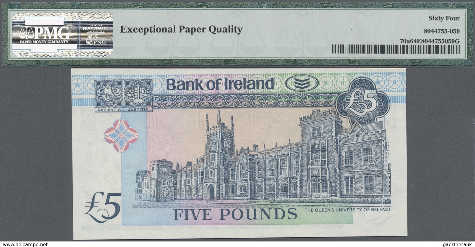 Northern Ireland / Nordirland: 5 Pounds 1990 P. 70a With Very Low Serial #A000168 In Condition: 64 C - Other & Unclassified