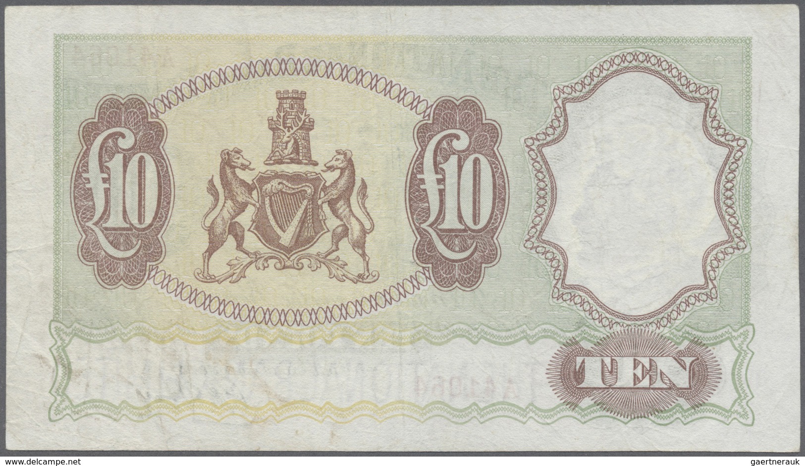 Northern Ireland / Nordirland: 10 Pounds 1959 P. 160b, The National Bank Limited, Light Folds, Seems - Other & Unclassified