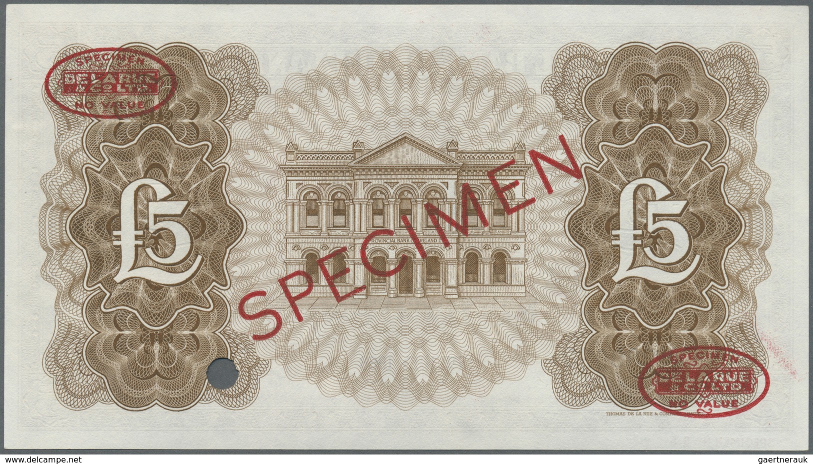 Northern Ireland / Nordirland: Provincial Bank Of Ireland 5 Pounds 1963 TDLR Specimen, P.244s In UNC - Other & Unclassified