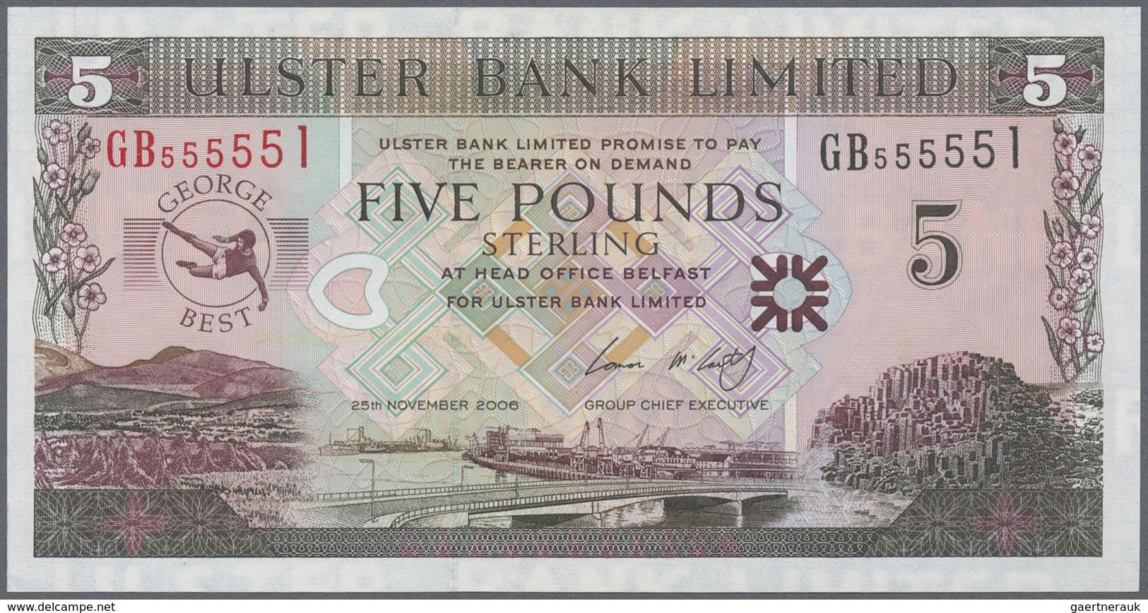 Northern Ireland / Nordirland: Ulster Bank Limited 2006 5 Pounds (George Best), P.339 Almost Solid G - Sonstige & Ohne Zuordnung