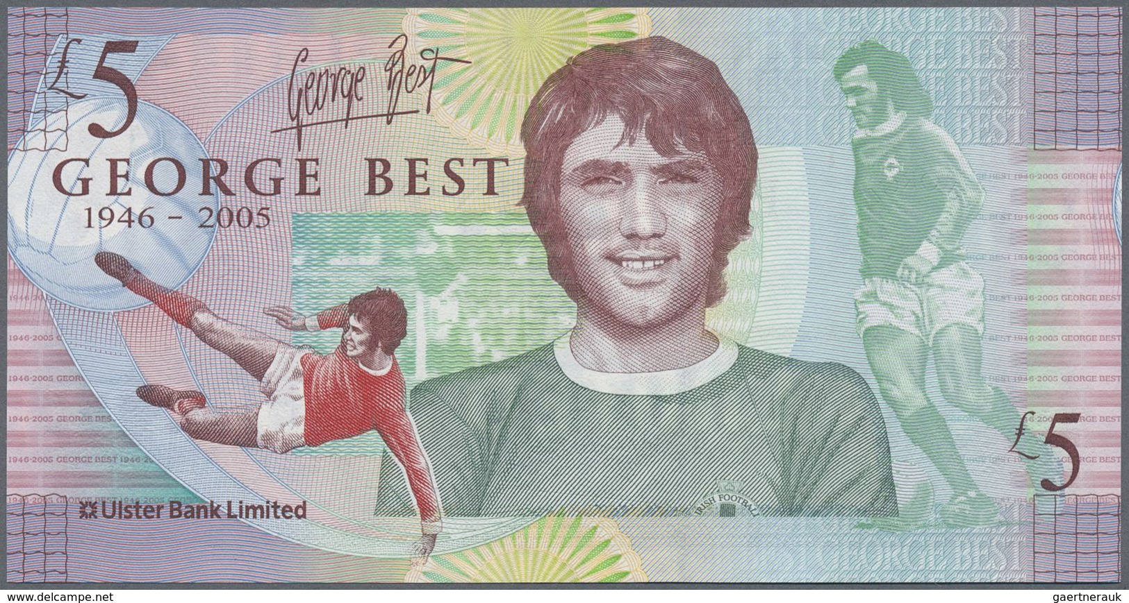 Northern Ireland / Nordirland: Ulster Bank Limited 2006 5 Pounds (George Best), P.339 Almost Solid G - Other & Unclassified