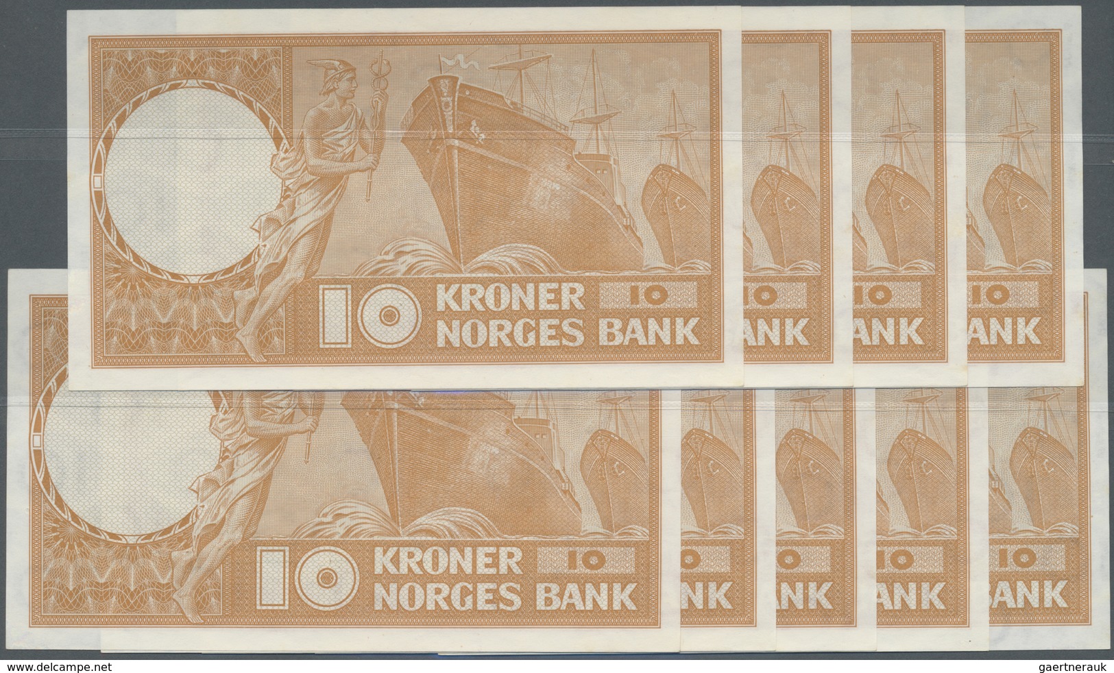 Norway / Norwegen: Set Of 9 CONSECUTIVE Notes 10 Kroner 1972 P. 31f In Condition: UNC. (9 Pcs Consec - Norvège