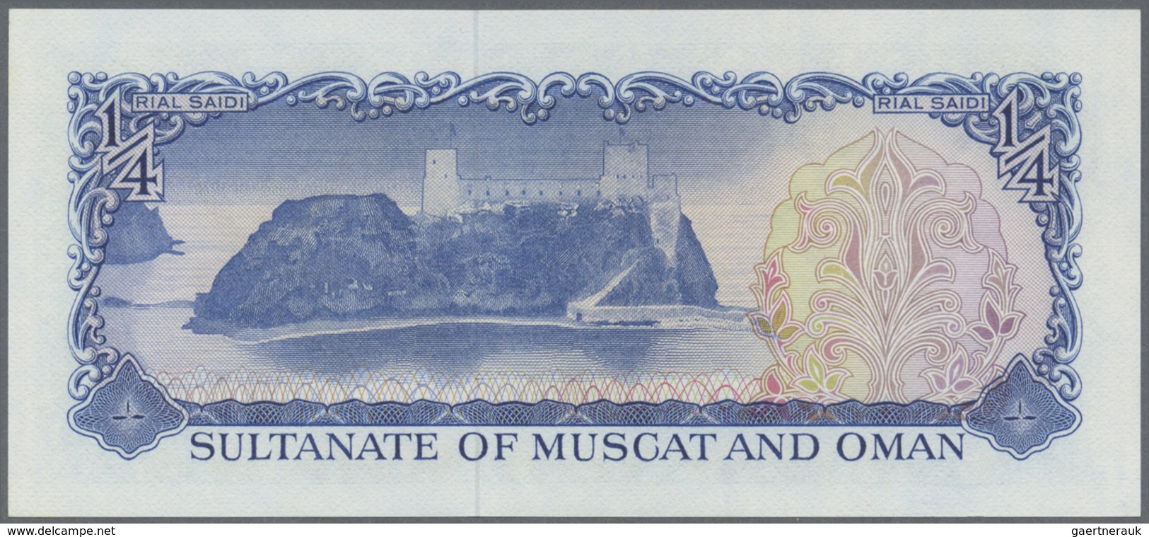 Oman: Sulatanate of Muscat and Oman, set with 6 Banknotes comprising 100 Baiza, 1/4, 1/2, 1, 5 and 1