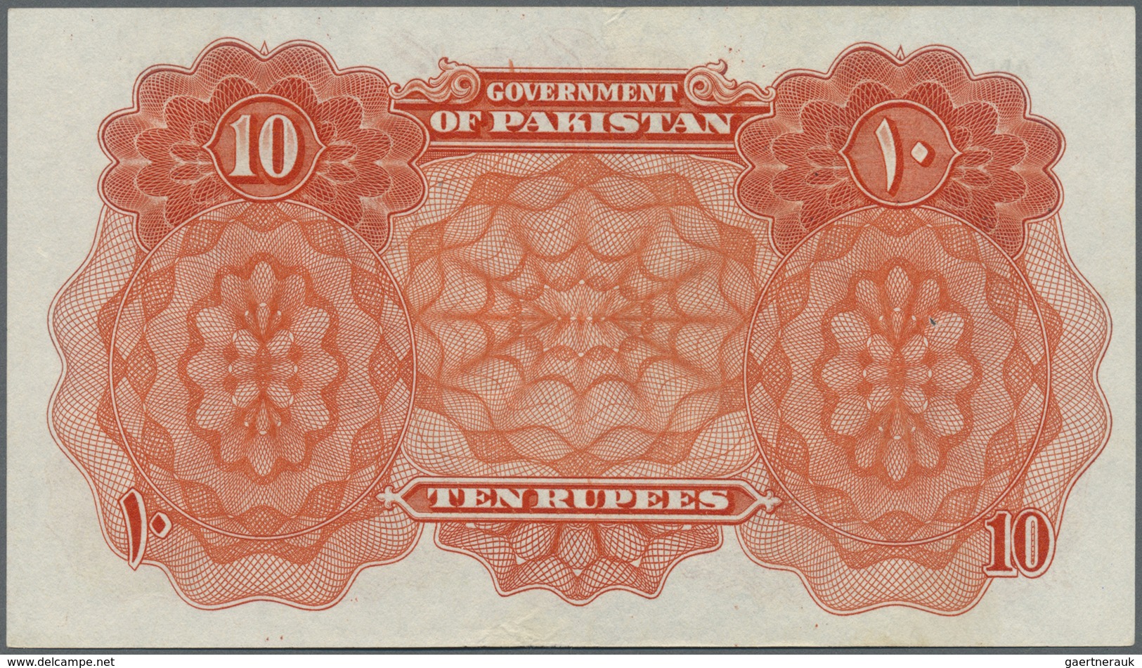 Pakistan: 10 Rupees ND(1948) P. 6 Light Folds In Paper, Probably Pressed, One Pinhole, No Tears, Sti - Pakistan