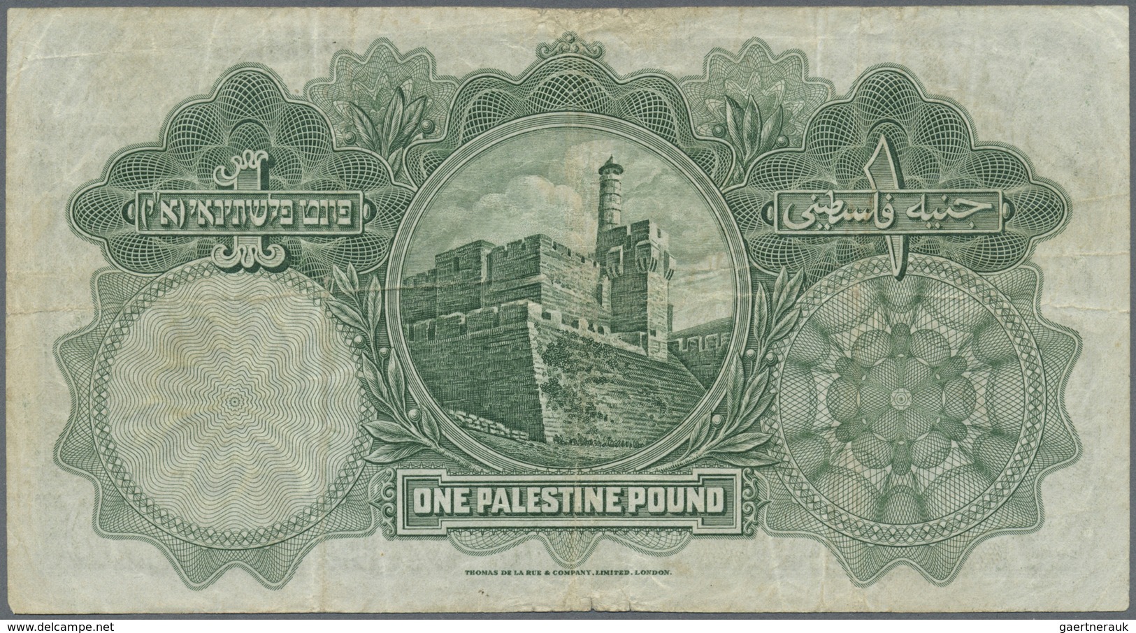 Palestine / Palästina: Highly Rare Early Date 1 Pound 1927 P. 7a, Serial A664270, Used With Vertical - Other - Asia
