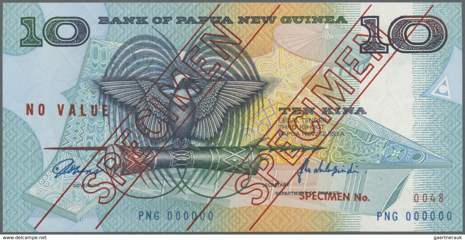 Papua New Guinea: Set Of 2 Specimen Notes 10 And 50 Kina (ND1981-91) P. 9s, 11s, Both In Condition: - Papua New Guinea