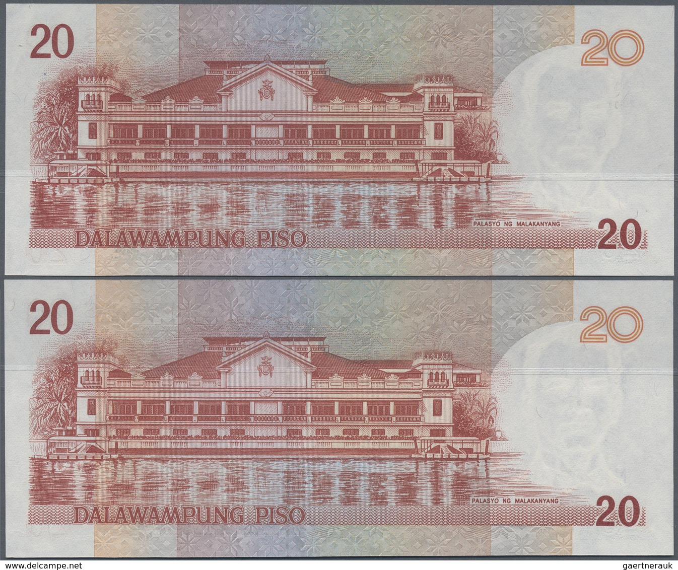 Philippines / Philippinen: 2 Pcs Unlisted Specimen Note Of 20 Pesos 2004 P. NL Like P. 200, With Zer - Philippines