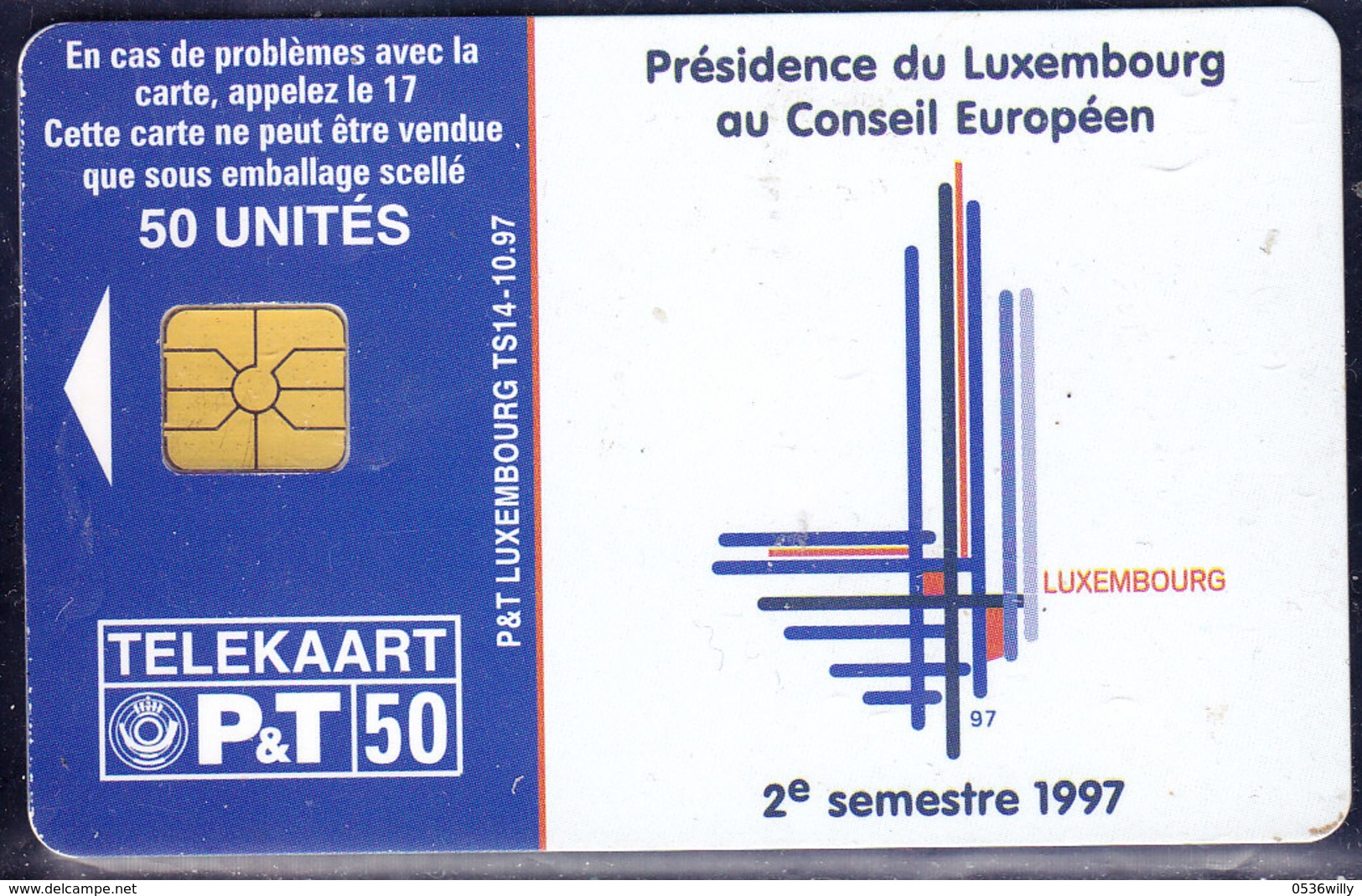 L-Luxembourg, Telekaart "Présidence Du Luxembourg Au Conseil Européen", 50 Units (T.122) - Luxemburg