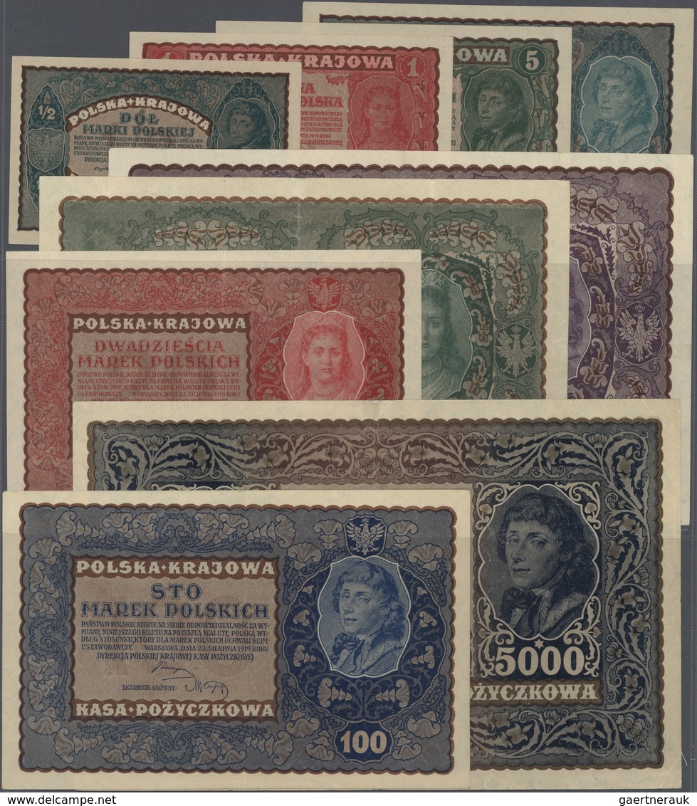 Poland / Polen: Huge Lot With 33 Banknotes Comprising 4 X 1 Marka Polska 1919 All "I Serja" With Ser - Poland