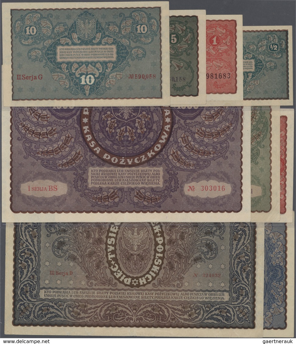 Poland / Polen: Huge Lot With 33 Banknotes Comprising 4 X 1 Marka Polska 1919 All "I Serja" With Ser - Poland