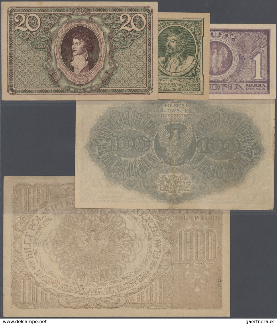 Poland / Polen: Lot With 17 Banknotes Of The 1919 Republic Issue, Comprising 2 X 100 Marek Polskich - Poland