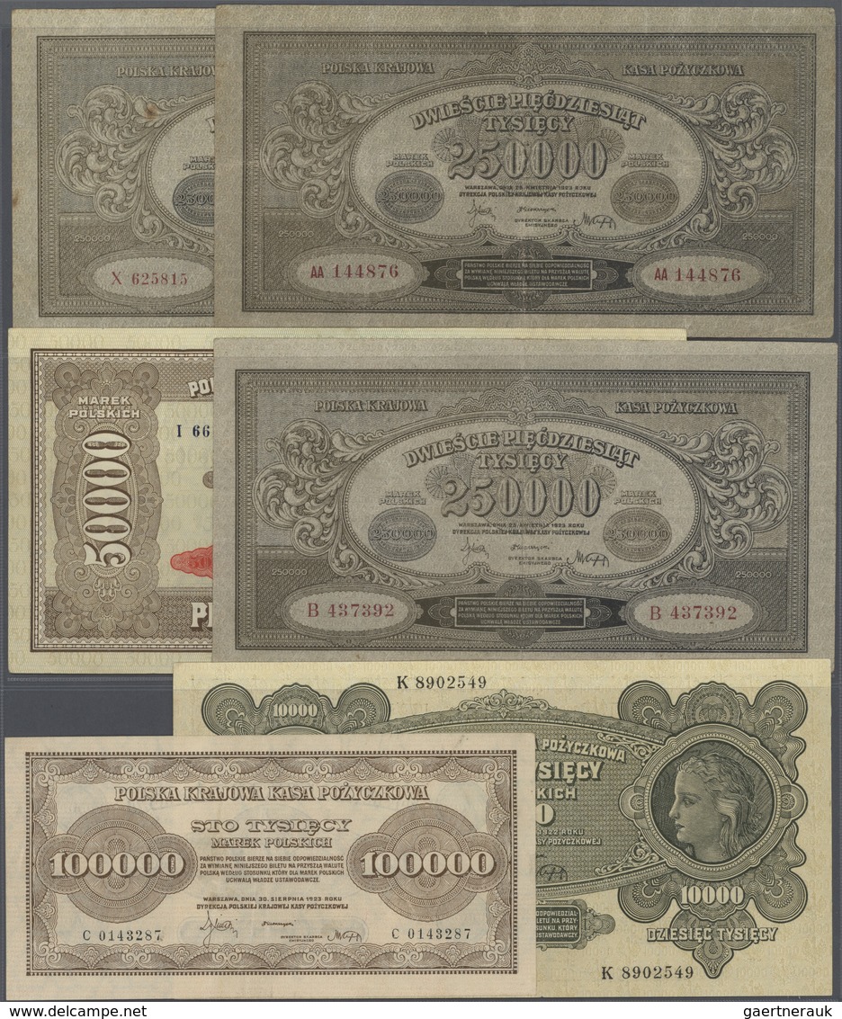 Poland / Polen: Lot With 6 Banknotes Of The 1920's Issue Comprising 10.000 Marek Polskich 1922 P.32 - Poland