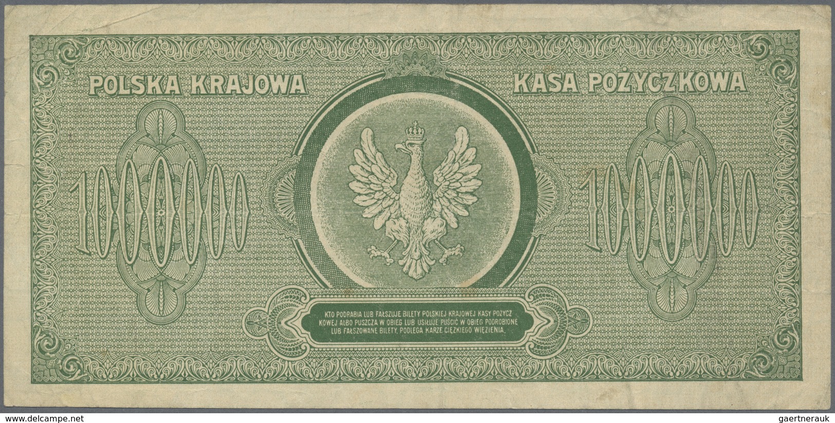 Poland / Polen: Pair Of The 1 Million Marek Polskich 1923, P.37, Both With Tiny Spots, Lightly Toned - Poland