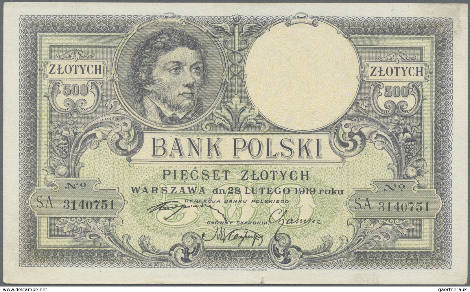 Poland / Polen: Pair With 100 Zlotych 1919 P.57 (F-) And 500 Zlotych 1919 P.58 In VF (small Border T - Poland