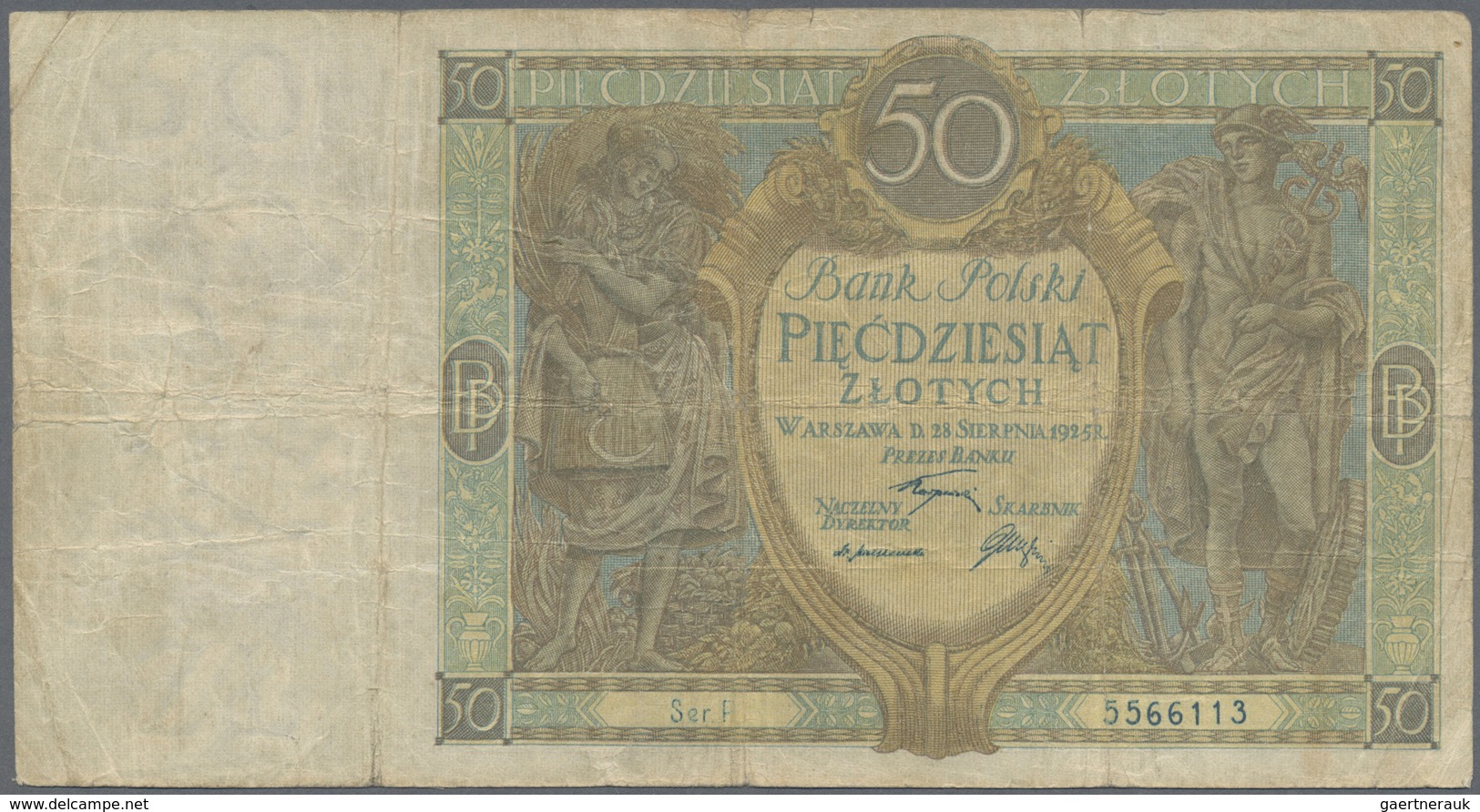 Poland / Polen: Pair With 50 Zlotych 1925 P.64a (F-) And 10 Zlotych 1926 P.65a (VF) (2 Pcs.) - Poland