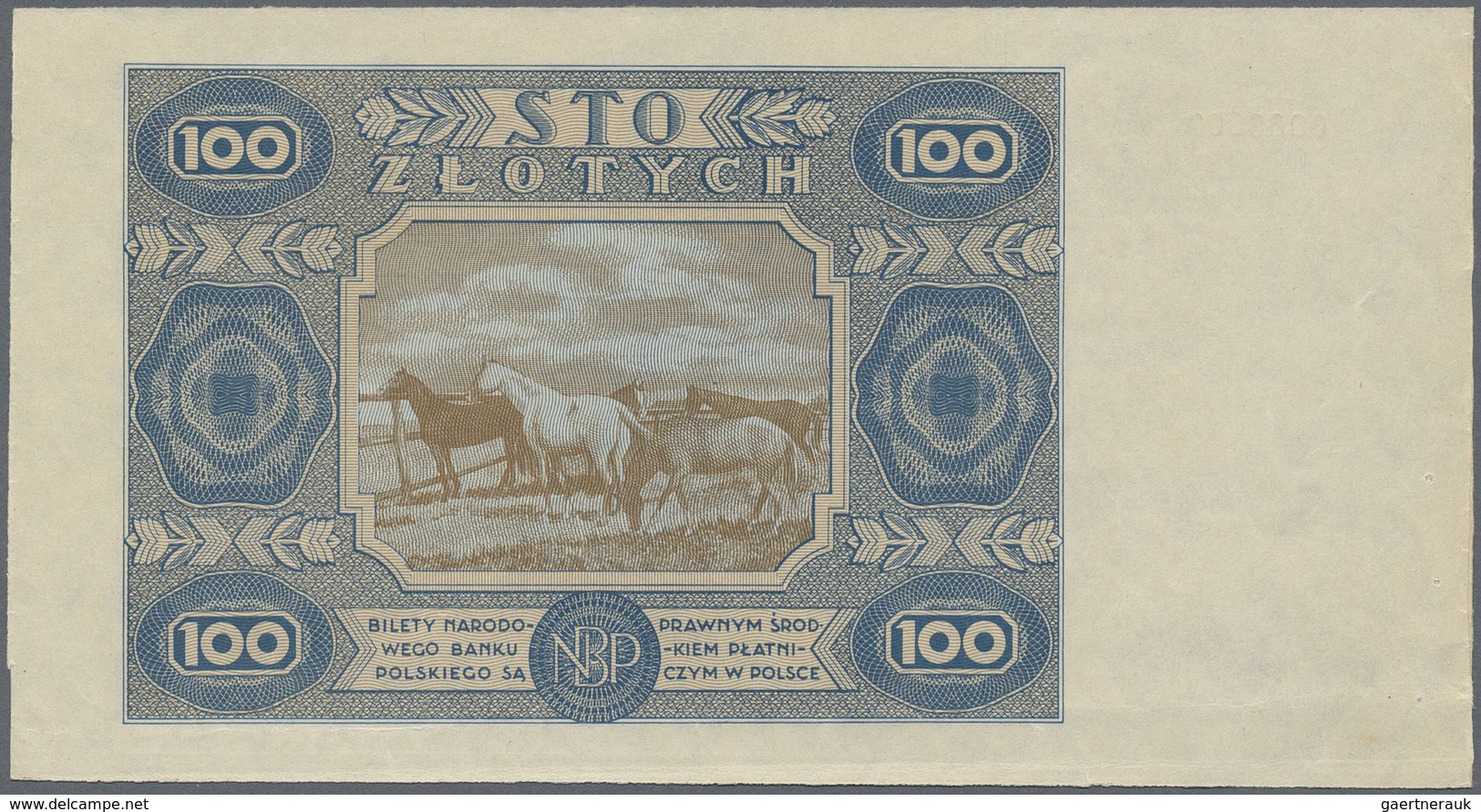 Poland / Polen: 100 Zlotych 1948 SPECIMEN, P.131s, Lightly Toned Paper And A Few Pinholes At Left Bo - Poland