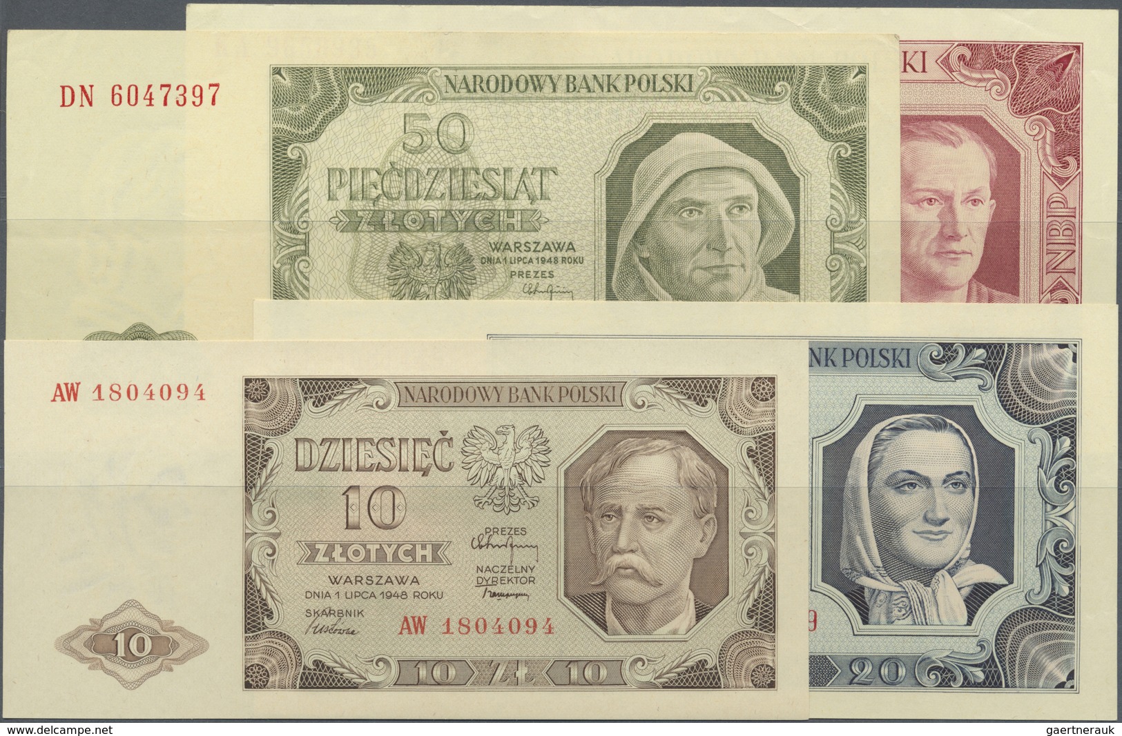 Poland / Polen: Set With 13 Banknotes Of The 1948 Issue Containing 3 X 2 Zlote P.134 (VG, F, VF), 2 - Poland