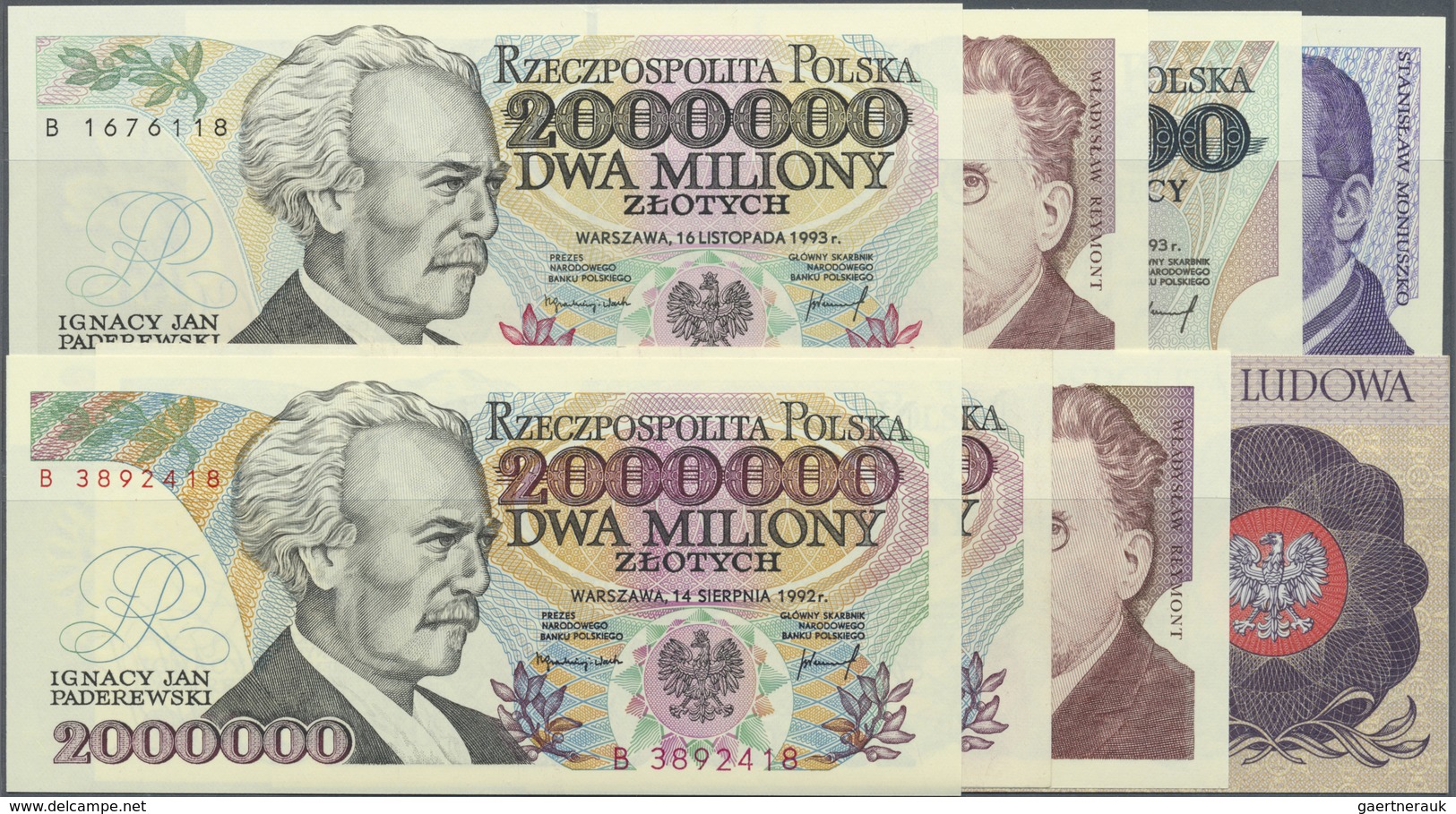 Poland / Polen: Set With 45 Banknotes 1975 – 1993 Series Containing 50 Zlotych 1975, 1979, 1982, 198 - Polen