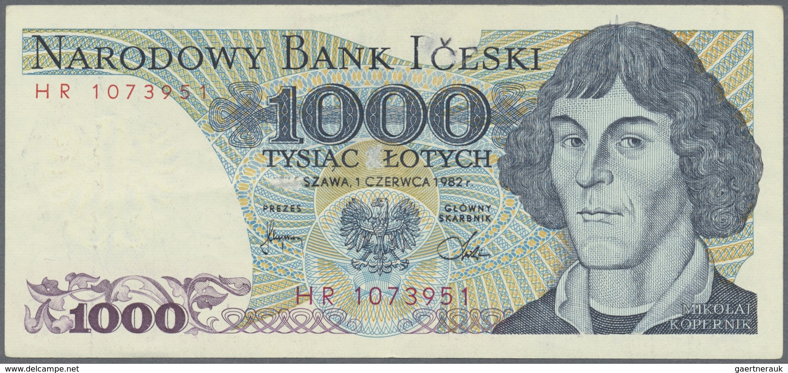 Poland / Polen: Contemporary Forgery Of The 1000 Zlotych 1982 (like P.146 For Type), This "money" Wa - Poland