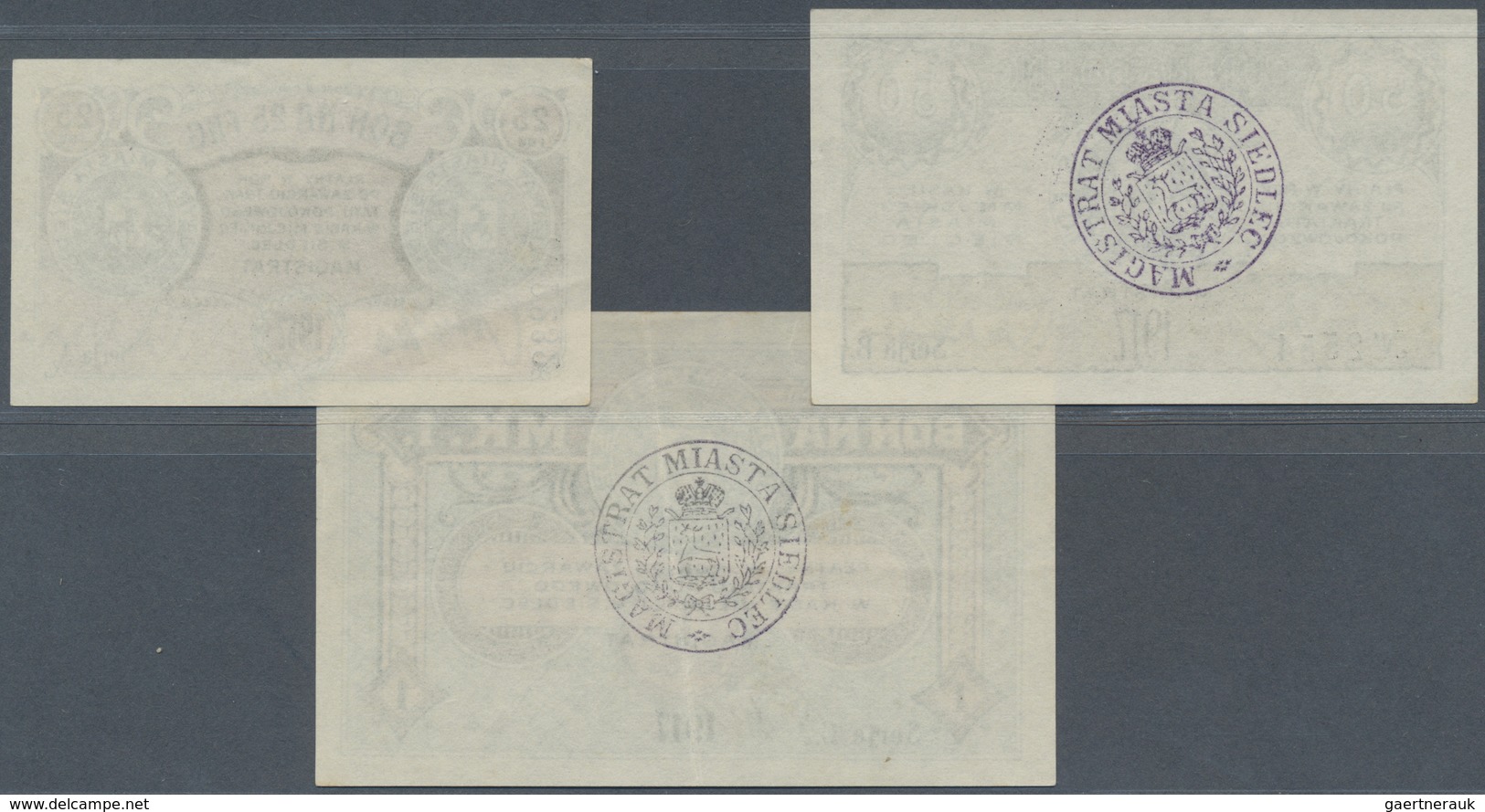 Poland / Polen: Siedlce, Set With 3 Pcs. Notgeld "Magistrat Miasta Siedlec" Containing 25 And 50 Fen - Poland