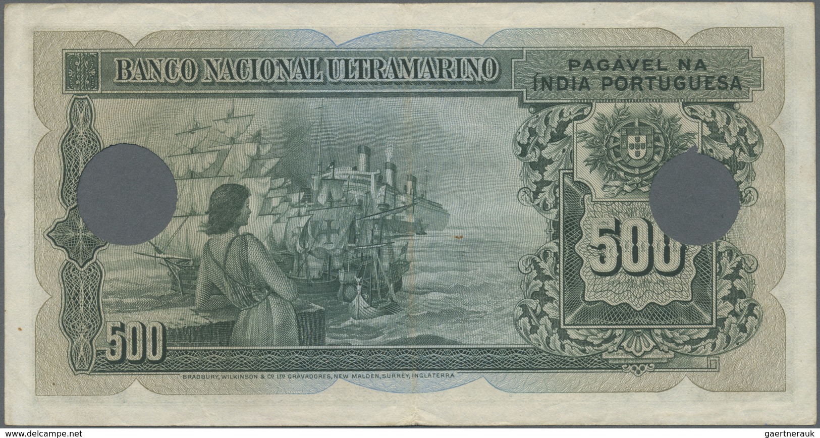 Portuguese India / Portugiesisch Indien: Set Of 2 Notes Rare Denomination Of This Series 500 Rupias - India