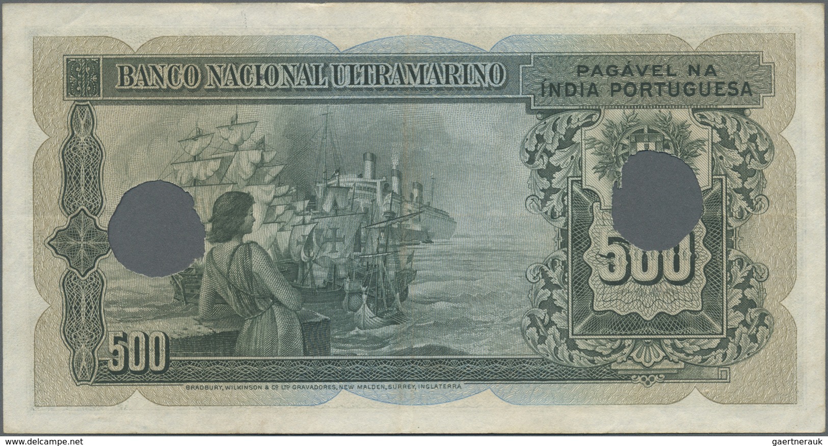 Portuguese India / Portugiesisch Indien: Set Of 2 Notes Rare Denomination Of This Series 500 Rupias - India