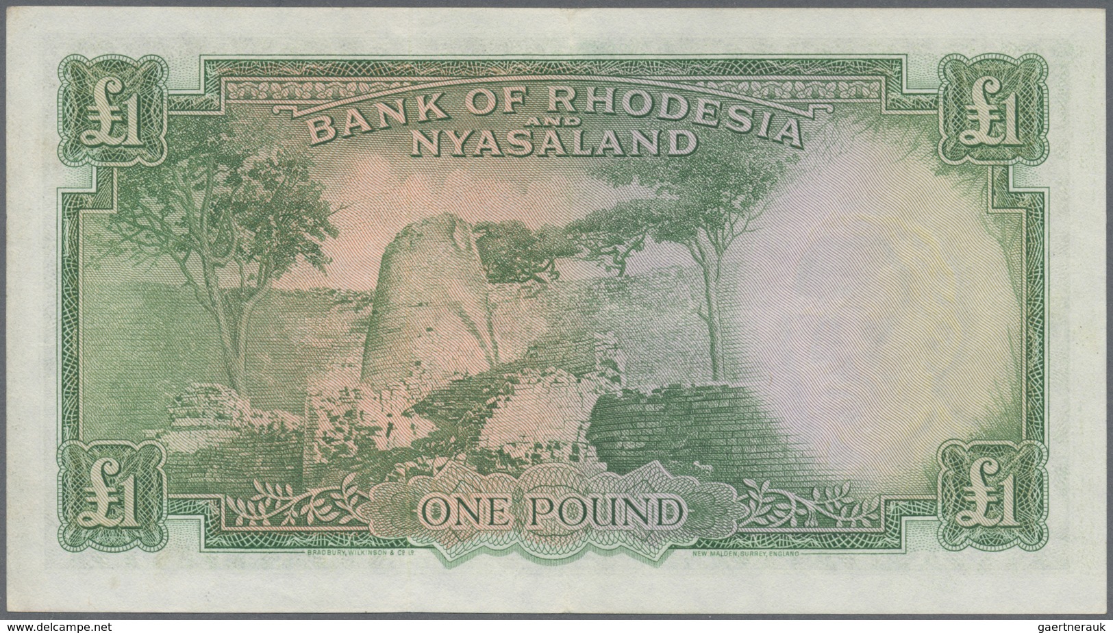 Rhodesia & Nyasaland: 1 Pound 1959 P. 21a, Center Fold And Light Handling In Paper, But Still Very C - Rhodesia