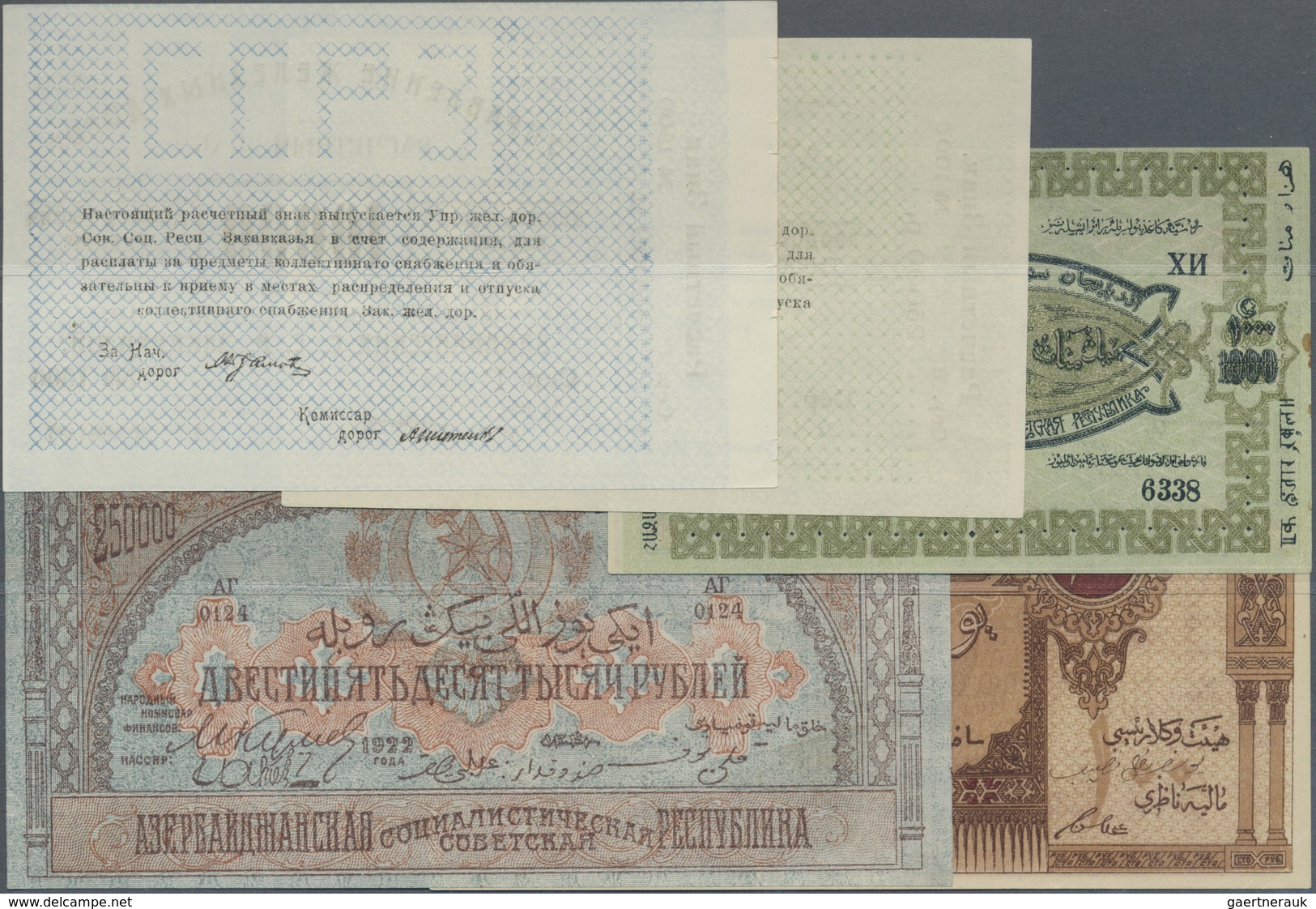Russia / Russland: Set With 9 Banknotes Containing North Caucasus Stavropol 5 Rubles 1918 P.S520C (a - Russia